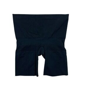 Spanx Assets Black High Waist Shaping Shorts Tummy Control Smoothing Large